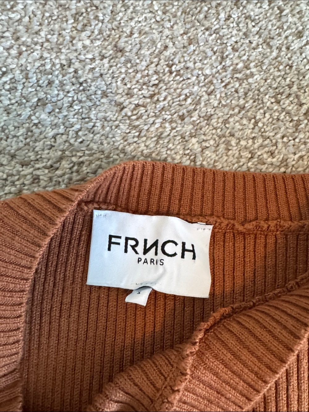 FRNCH Ribbed High-Neck Tank — Rust - Picture 2 of 2